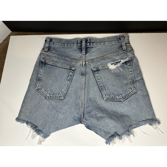 Agolde Jaden High Rise Cut Off Button Fly Distressed Denim Jean Shorts Sz 24 - Picture 4 of 6